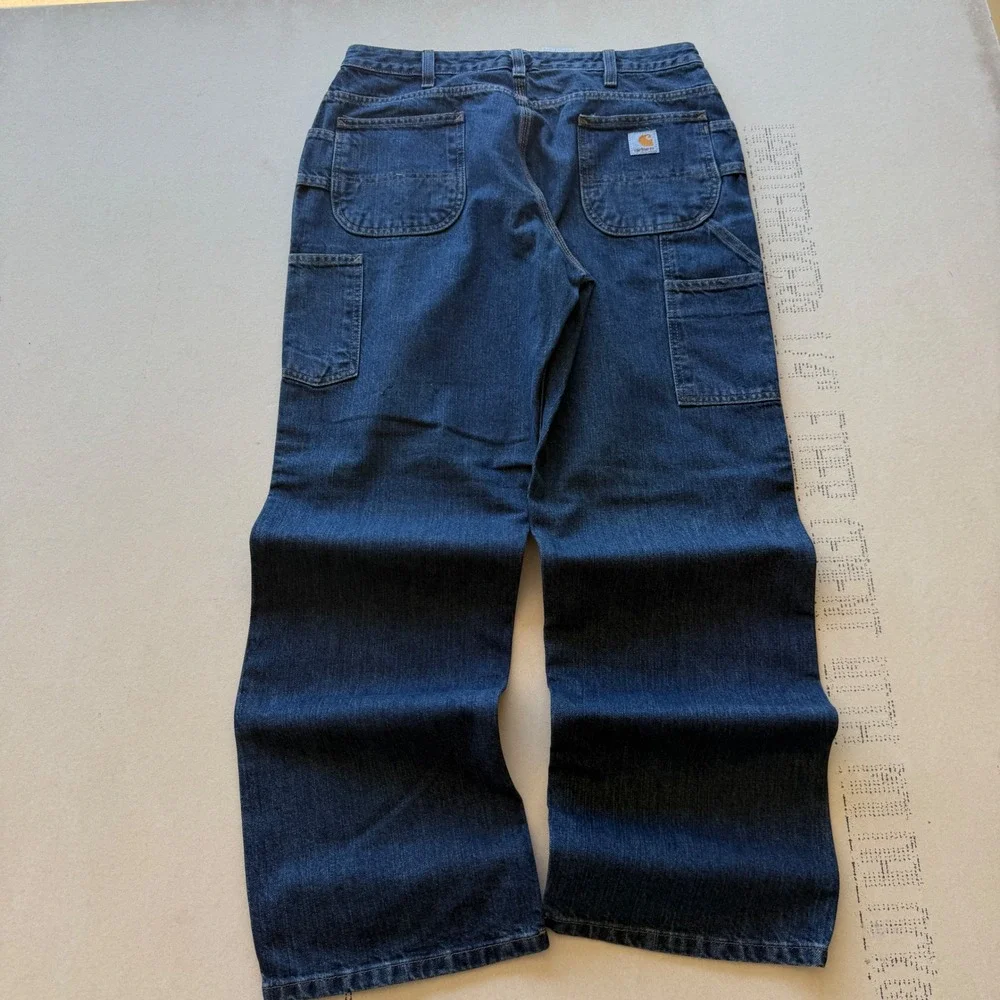 Y2K VERY BAGGY Carhartt Carpenter Jeans Dark Wash Denim